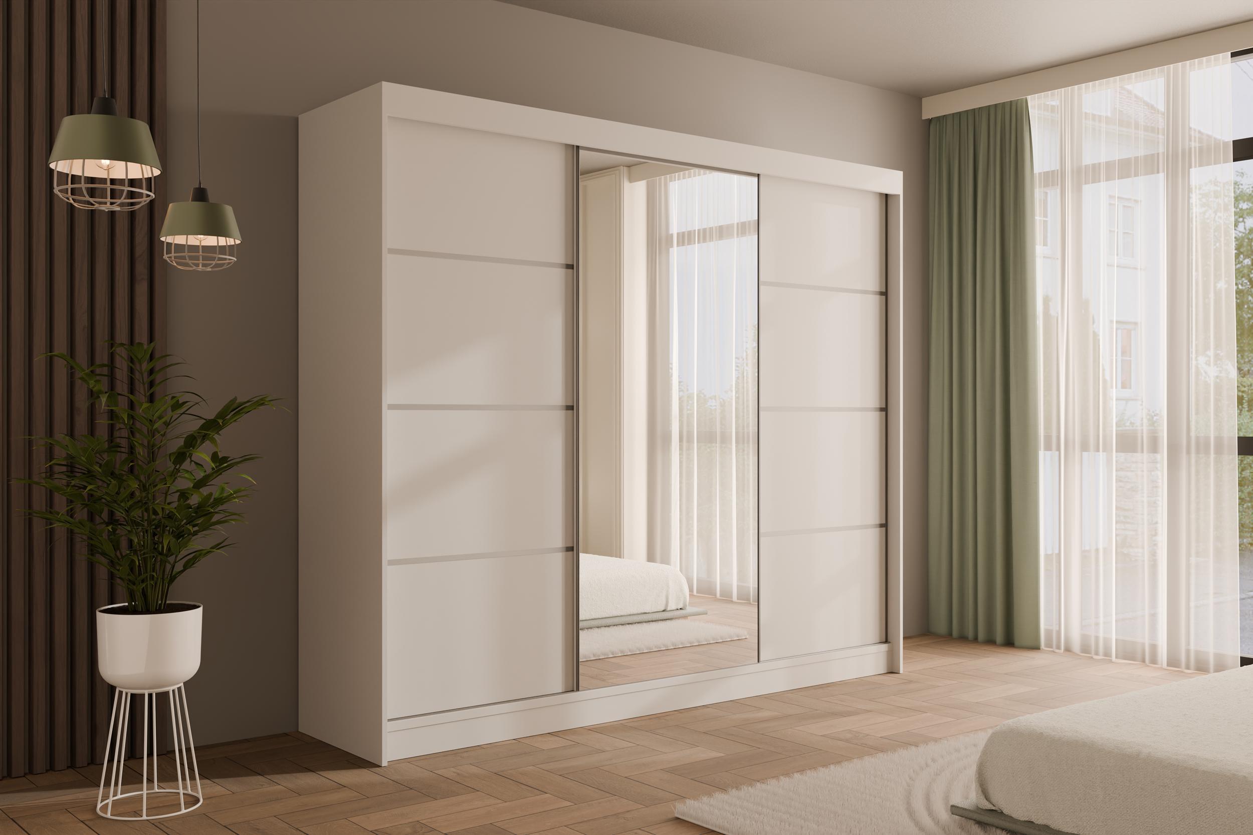 wohnli-moebel-suche-800000635997-1 KLEIDERSCHRANK PAOKI - 250 cm - Weiß Holzwerkstoff ALTDECOR Möbel > Schränke > Kleiderschränke Weiß