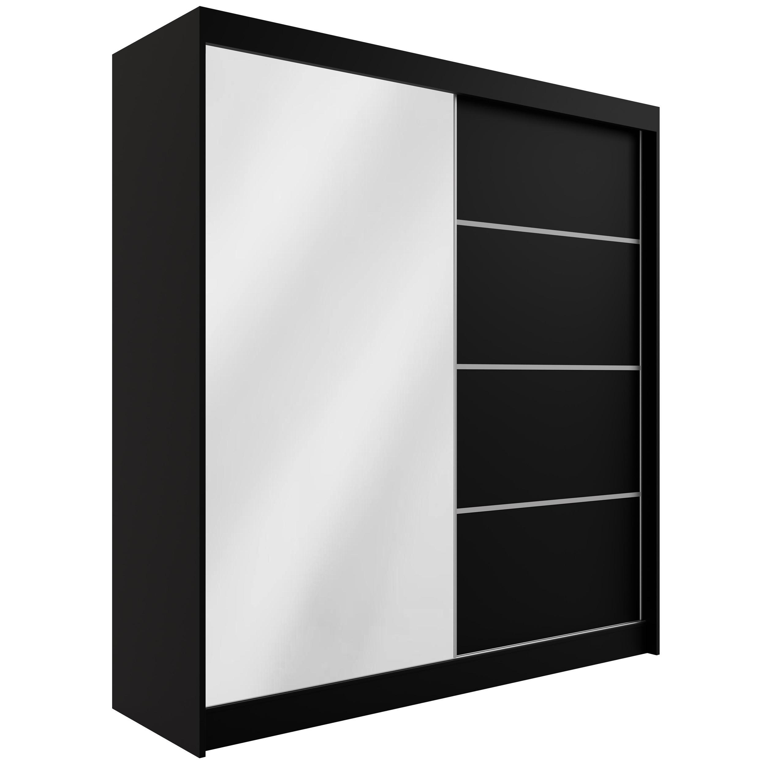 Wohnli Möbelsuche - KLEIDERSCHRANK PAOKI - 200 cm - Schwarz