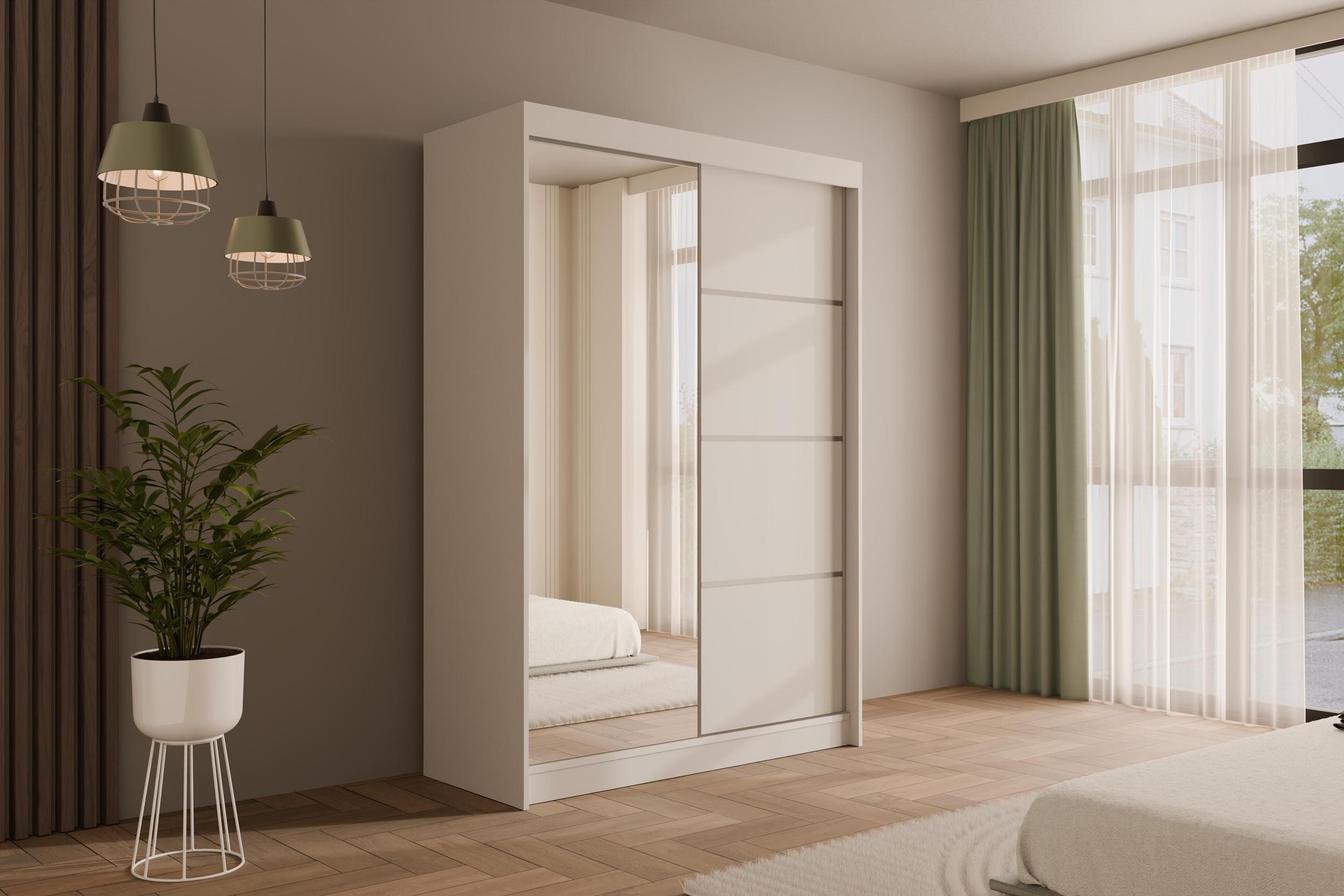 wohnli-moebel-suche-800000636006-1 KLEIDERSCHRANK PAOKI - 120 cm - Weiß Holzwerkstoff ALTDECOR Möbel > Schränke > Kleiderschränke Weiß