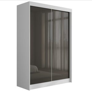 Wohnli Möbelsuche - KLEIDERSCHRANK PEKA - 150 cm - Weiß|Grau