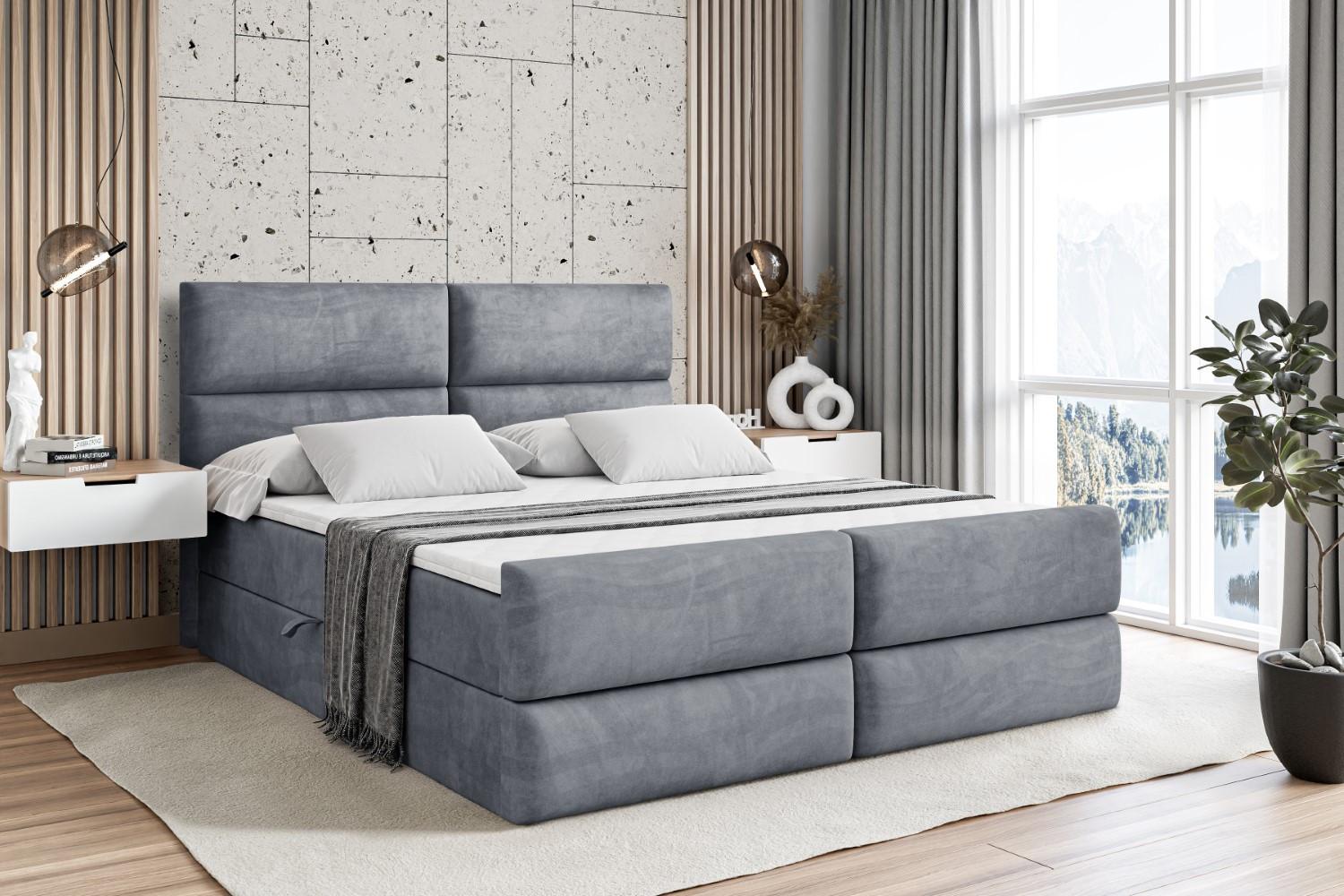 BOXBETT BOXI3-Z - 140x200 cm - H3 - Grau Holzwerkstoff ALTDECOR Möbel > Betten > Boxspringbetten Grau