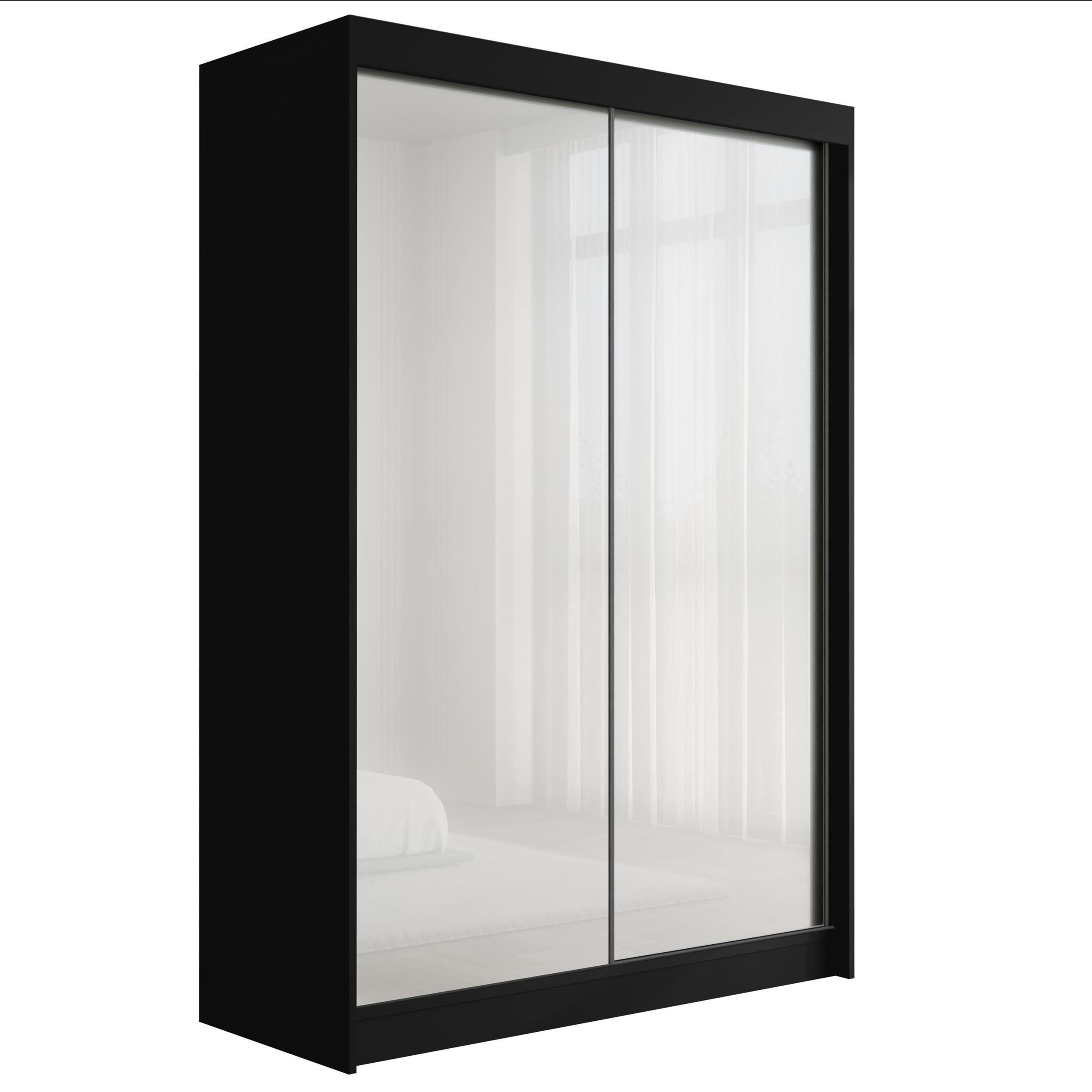 Wohnli Möbelsuche - KLEIDERSCHRANK PEKA - 120 cm - Schwarz|Weiß