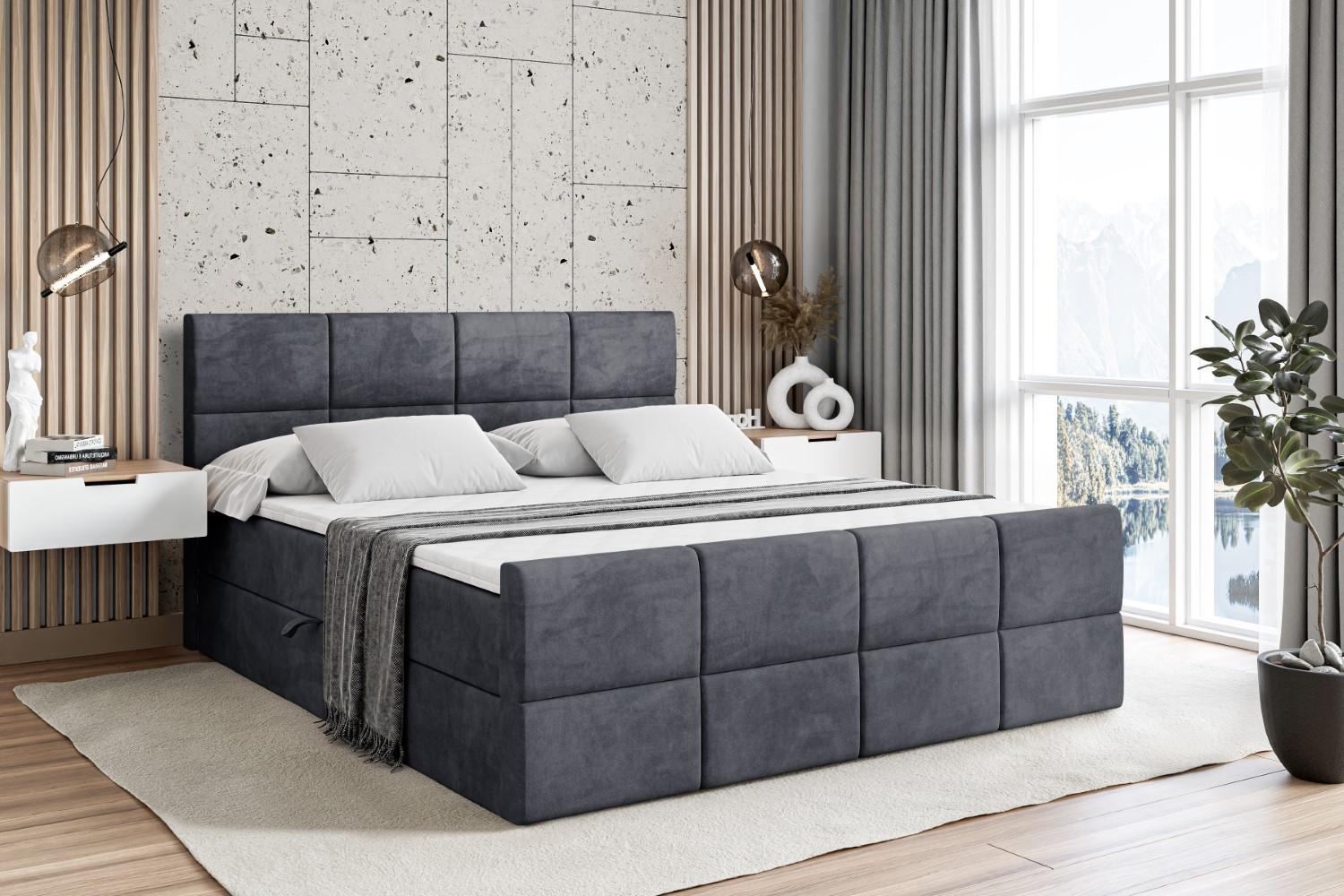 wohnli-moebel-suche-800000636034-1 BOXBETT ARDENI-Z - 120x200 cm - H4 - Dunkelgrau Holzwerkstoff ALTDECOR Möbel > Betten > Boxspringbetten Grau