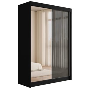 wohnli-moebel-suche-800000636062 Wohnli Möbelsuche - KLEIDERSCHRANK VESLI - 150 cm - Schwarz|Grau