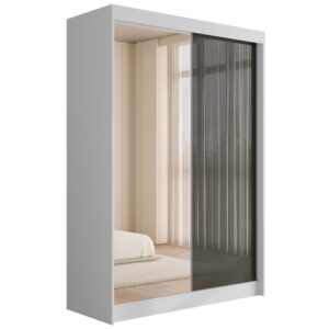 wohnli-moebel-suche-800000636087 Wohnli Möbelsuche - KLEIDERSCHRANK VESLI - 150 cm - Weiß|Grau