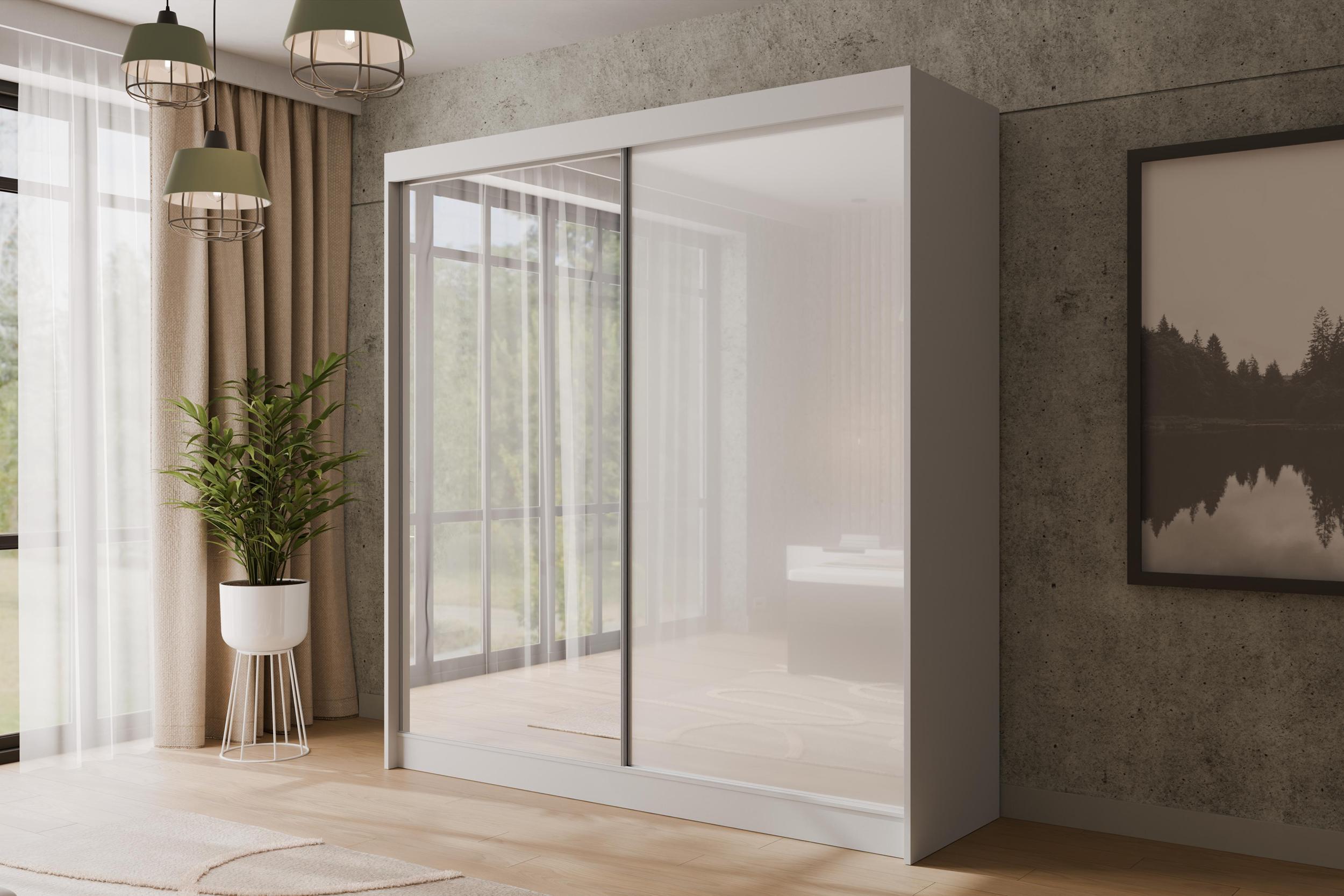 wohnli-moebel-suche-800000636136-1 KLEIDERSCHRANK VESLI - 200 cm - Weiß Holzwerkstoff ALTDECOR Möbel > Schränke > Kleiderschränke Weiß