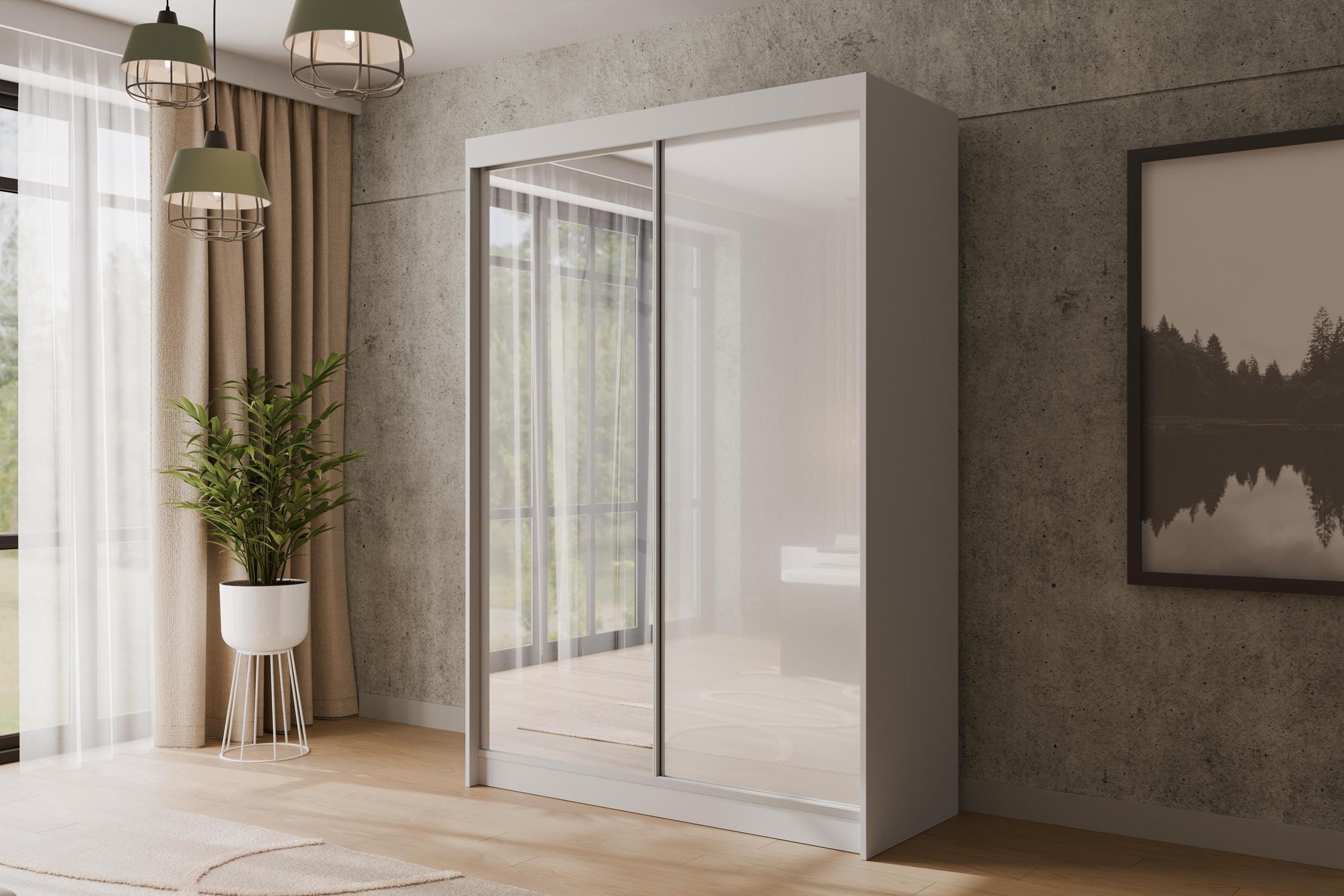 wohnli-moebel-suche-800000636174-1 KLEIDERSCHRANK VESLI - 120 cm - Weiß Holzwerkstoff ALTDECOR Möbel > Schränke > Kleiderschränke Weiß