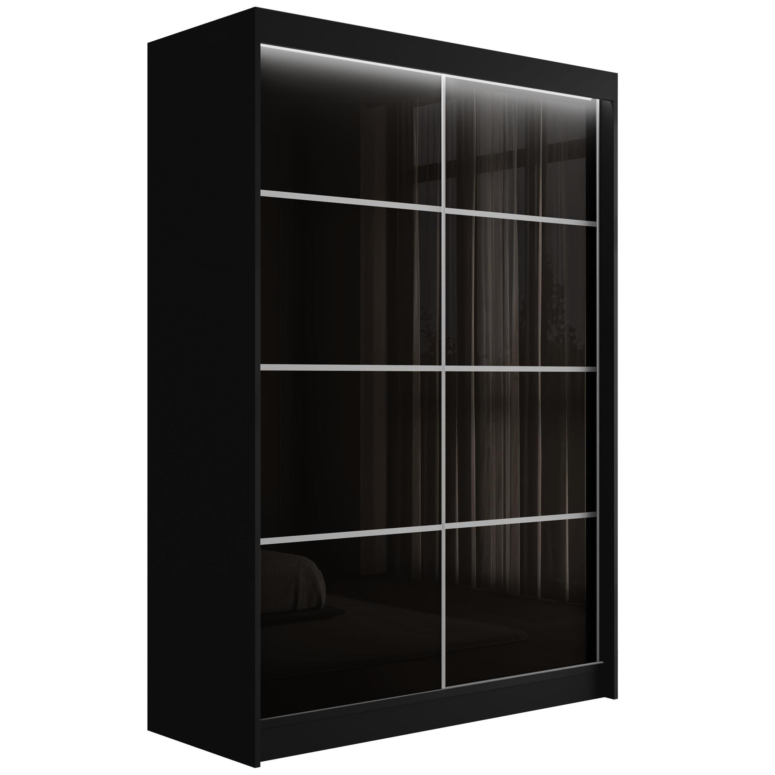 wohnli-moebel-suche-800000636202 Wohnli Möbelsuche - KLEIDERSCHRANK PEKA III mit LED - 120 cm - Schwarz