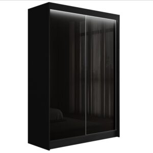 wohnli-moebel-suche-800000636208 Wohnli Möbelsuche - KLEIDERSCHRANK PEKA mit LED - 150 cm - Schwarz