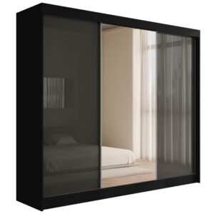 wohnli-moebel-suche-800000636214 Wohnli Möbelsuche - KLEIDERSCHRANK VESLI - 250 cm - Schwarz|Grau