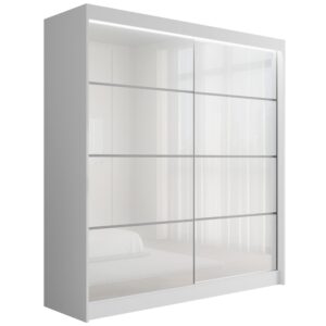 wohnli-moebel-suche-800000636216 Wohnli Möbelsuche - KLEIDERSCHRANK PEKA III mit LED - 200 cm - Weiß