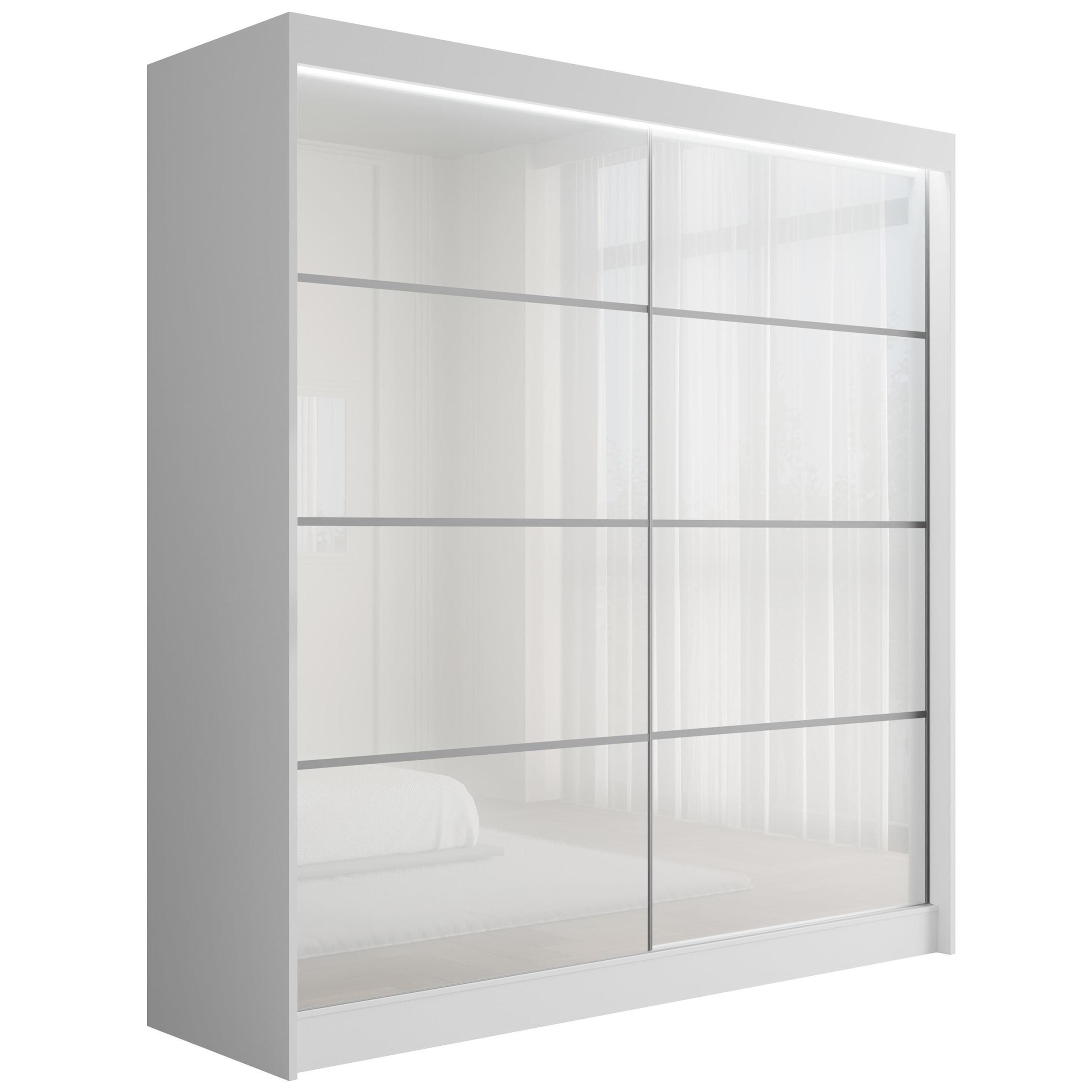 wohnli-moebel-suche-800000636216 Wohnli Möbelsuche - KLEIDERSCHRANK PEKA III mit LED - 200 cm - Weiß