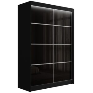 wohnli-moebel-suche-800000636227 Wohnli Möbelsuche - KLEIDERSCHRANK PEKA III mit LED - 150 cm - Schwarz