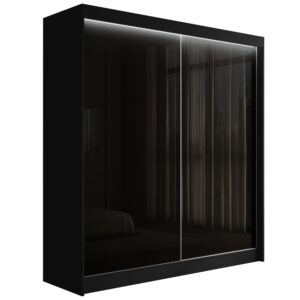 wohnli-moebel-suche-800000636248 Wohnli Möbelsuche - KLEIDERSCHRANK PEKA mit LED - 200 cm - Schwarz