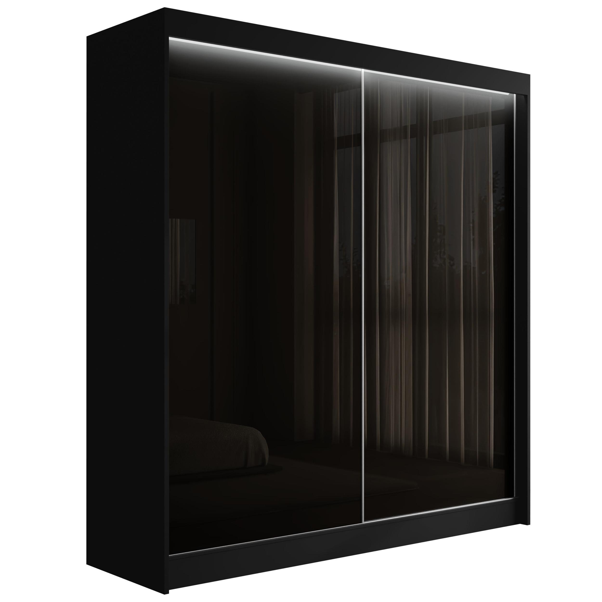 wohnli-moebel-suche-800000636248 Wohnli Möbelsuche - KLEIDERSCHRANK PEKA mit LED - 200 cm - Schwarz