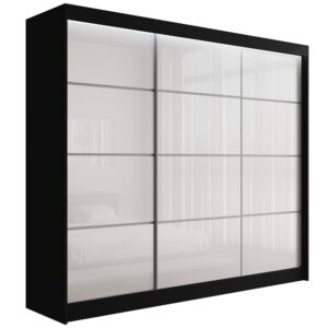 wohnli-moebel-suche-800000636260 Wohnli Möbelsuche - KLEIDERSCHRANK PEKA III mit LED - 250 cm - Schwarz|Weiß