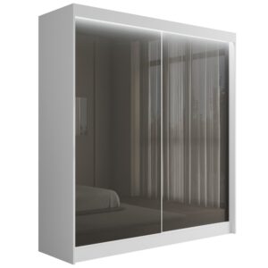 wohnli-moebel-suche-800000636266 Wohnli Möbelsuche - KLEIDERSCHRANK PEKA mit LED - 200 cm - Weiß|Grau
