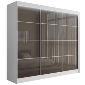wohnli-moebel-suche-800000636277 Wohnli Möbelsuche - KLEIDERSCHRANK PEKA III mit LED - 250 cm - Weiß|Grau