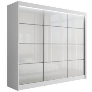 wohnli-moebel-suche-800000636285 Wohnli Möbelsuche - KLEIDERSCHRANK PEKA III mit LED - 250 cm - Weiß