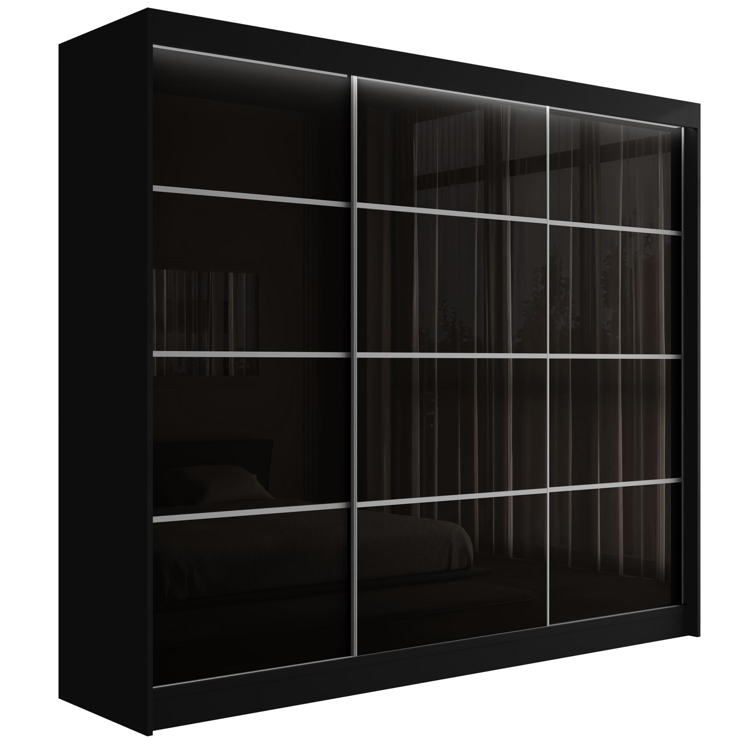 wohnli-moebel-suche-800000636289 Wohnli Möbelsuche - KLEIDERSCHRANK PEKA III mit LED - 250 cm - Schwarz