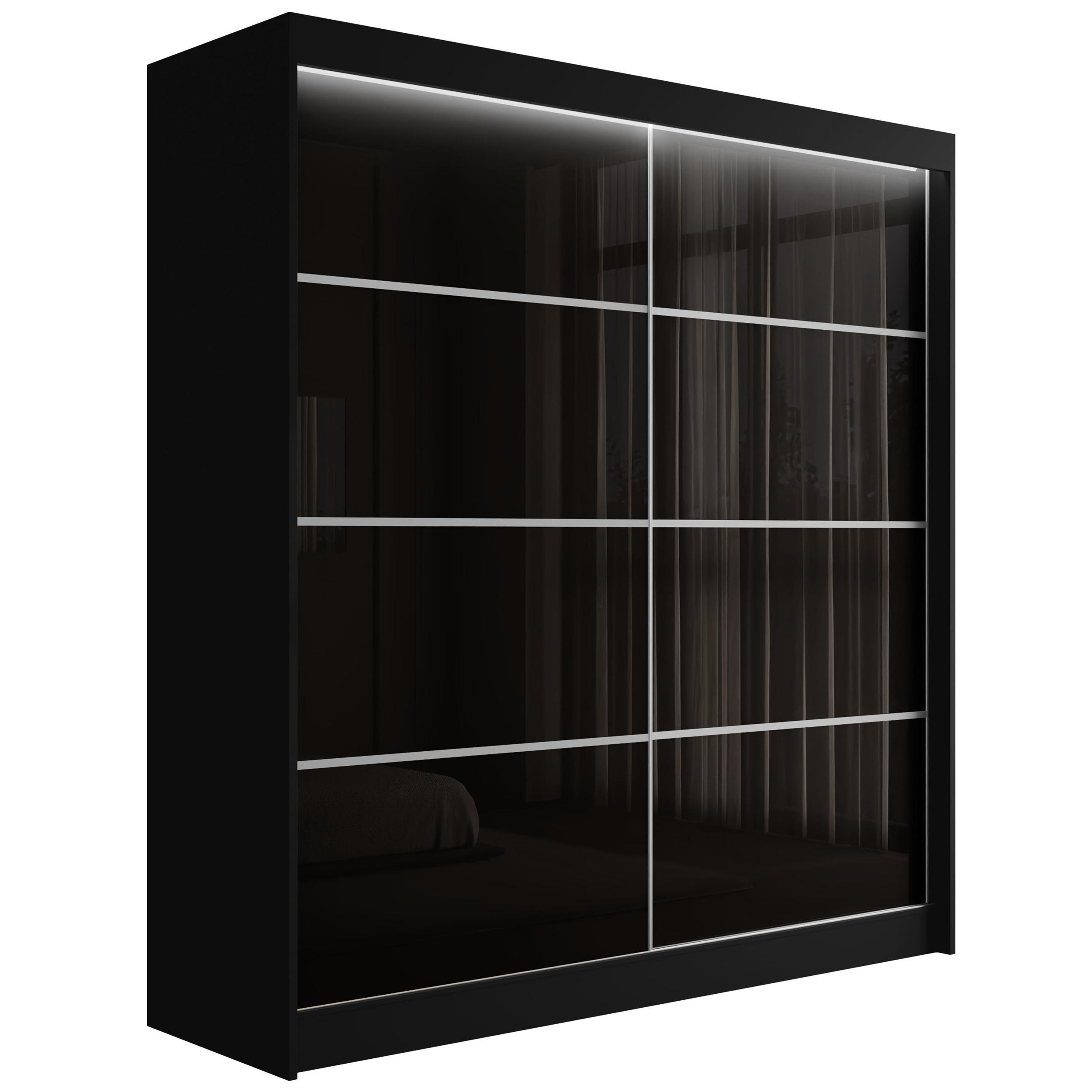 wohnli-moebel-suche-800000636298 Wohnli Möbelsuche - KLEIDERSCHRANK PEKA III mit LED - 200 cm - Schwarz