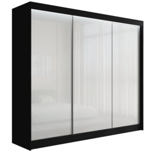 wohnli-moebel-suche-800000636309 Wohnli Möbelsuche - KLEIDERSCHRANK PEKA mit LED - 250 cm - Schwarz|Weiß