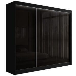 wohnli-moebel-suche-800000636318 Wohnli Möbelsuche - KLEIDERSCHRANK PEKA mit LED - 250 cm - Schwarz