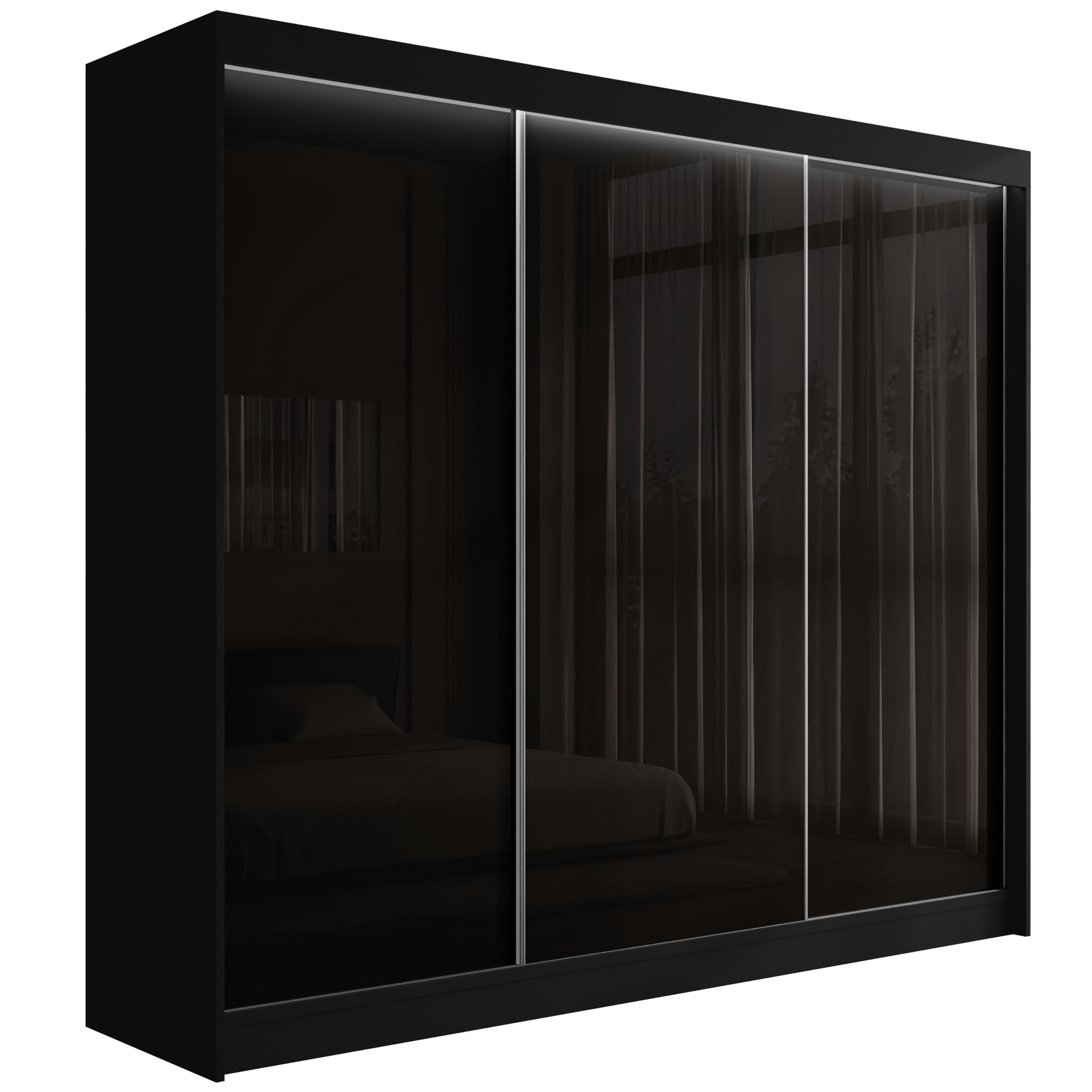wohnli-moebel-suche-800000636318 Wohnli Möbelsuche - KLEIDERSCHRANK PEKA mit LED - 250 cm - Schwarz