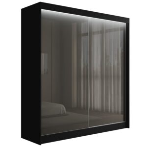 wohnli-moebel-suche-800000636328 Wohnli Möbelsuche - KLEIDERSCHRANK PEKA mit LED - 200 cm - Schwarz|Grau
