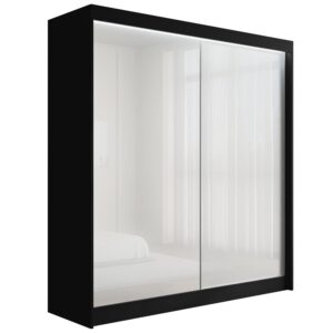 wohnli-moebel-suche-800000636331 Wohnli Möbelsuche - KLEIDERSCHRANK PEKA mit LED - 200 cm - Schwarz|Weiß