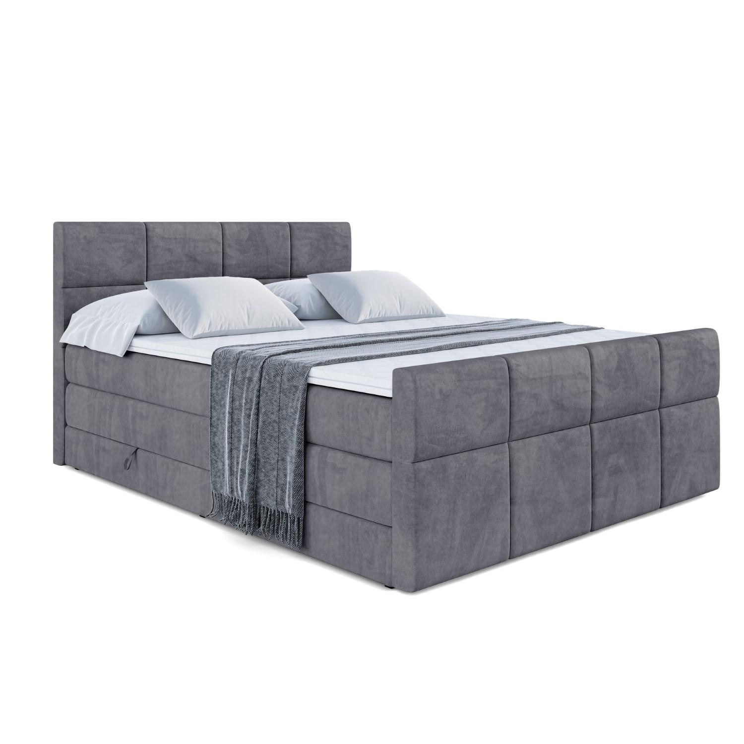 Wohnli Möbelsuche - BOXSPRINGBETT ARDENI-Z KING - 140x200 - H3/H4 - Dunkelgrau