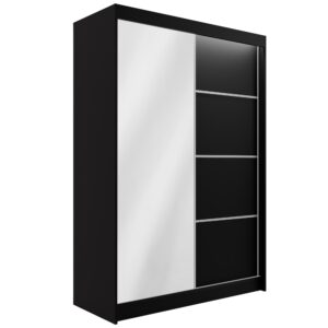 wohnli-moebel-suche-800000636723 Wohnli Möbelsuche - KLEIDERSCHRANK PAOKI mit LED - 120 cm - Schwarz