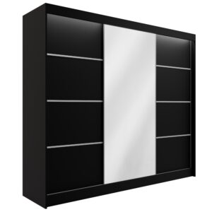 wohnli-moebel-suche-800000636744 Wohnli Möbelsuche - KLEIDERSCHRANK PAOKI mit LED - 250 cm - Schwarz