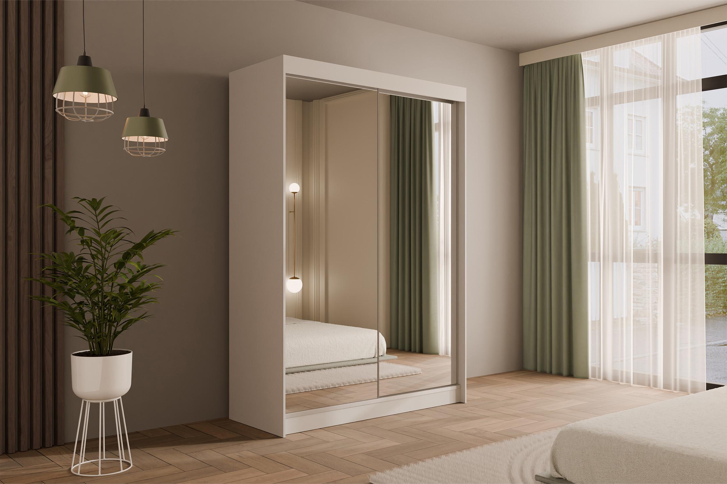 wohnli-moebel-suche-800000636745-1 KLEIDERSCHRANK AMOHA - 150 cm - Weiß Holzwerkstoff ALTDECOR Möbel > Schränke > Kleiderschränke Weiß