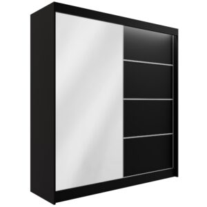 wohnli-moebel-suche-800000636754 Wohnli Möbelsuche - KLEIDERSCHRANK PAOKI mit LED - 200 cm - Schwarz