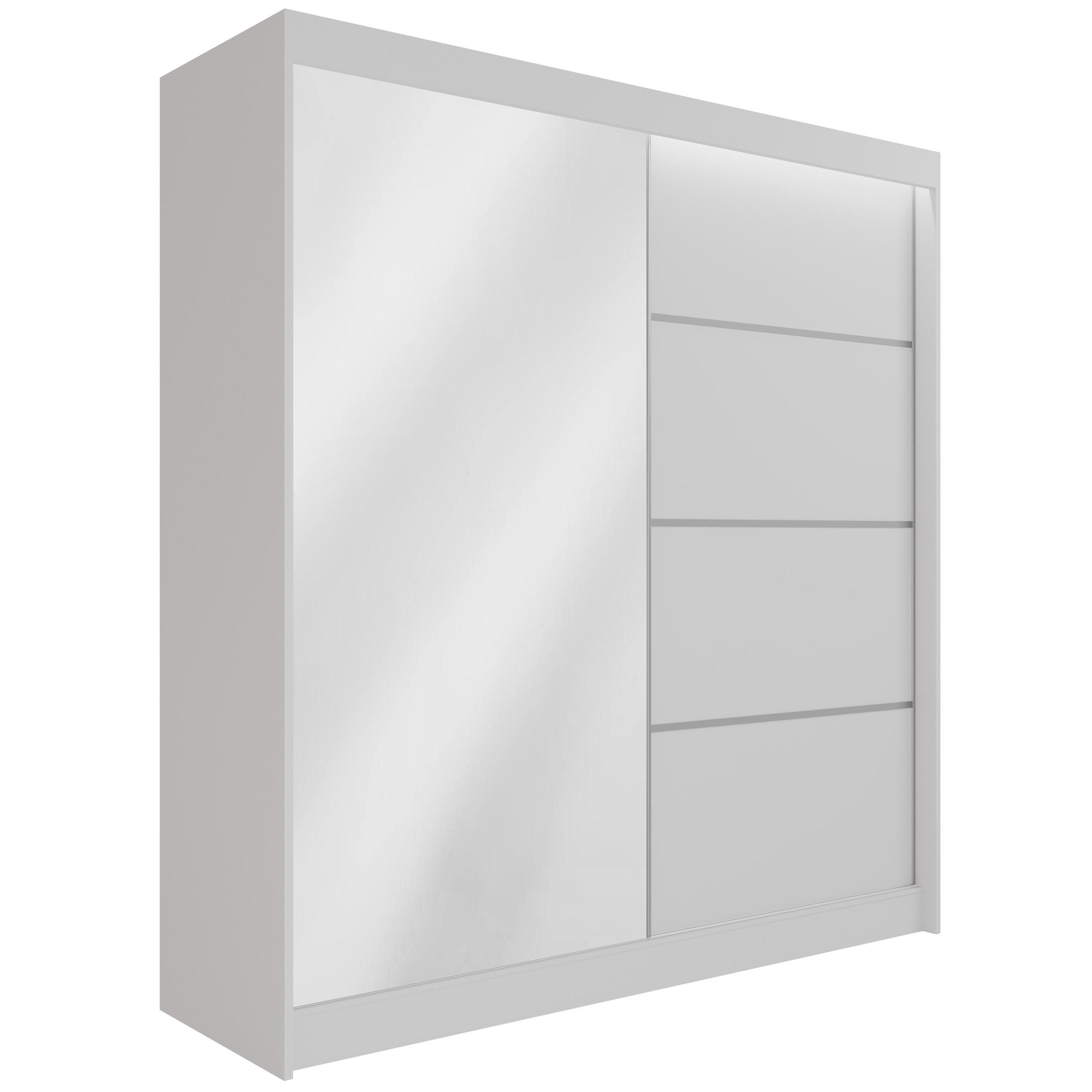 Wohnli Möbelsuche - KLEIDERSCHRANK PAOKI mit LED - 200 cm - Weiß