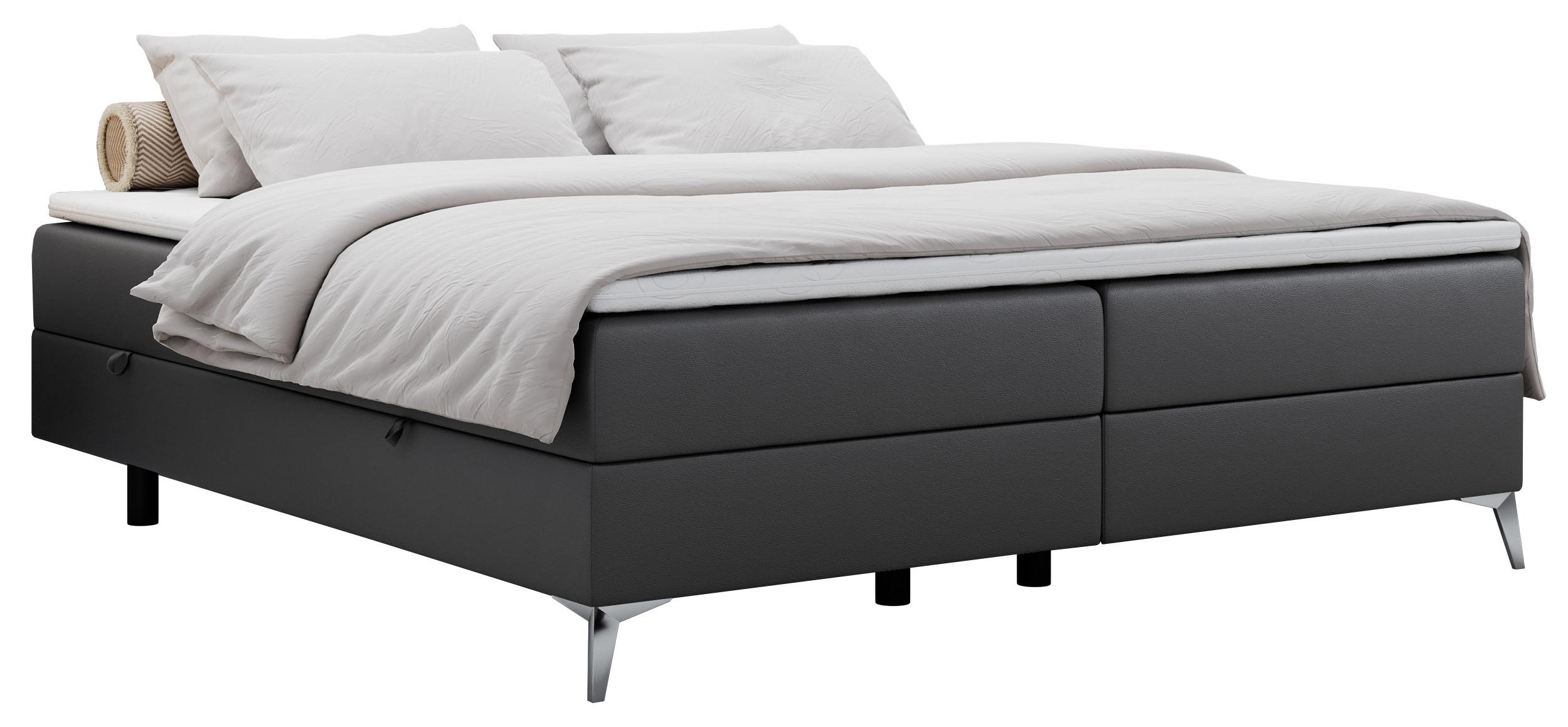 wohnli-moebel-suche-800000637687 Wohnli Möbelsuche - BOXBETT LESS 160/200 Dunkelgrau Kunstleder - H4