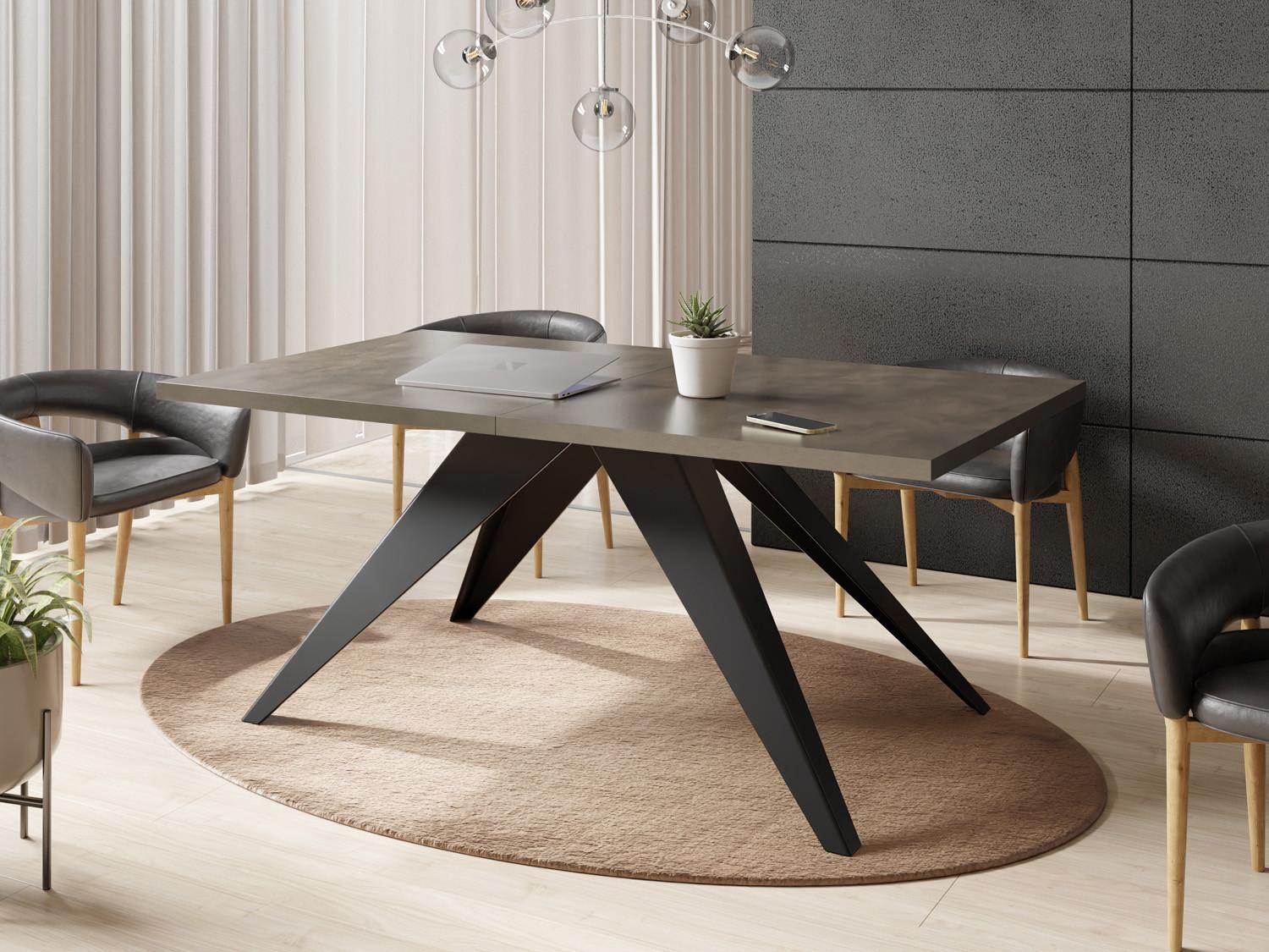 Dunkelgrauer Chicago Beton 160-260/90/76 cm