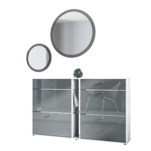 Wohnli Möbelsuche - GARDEROBE Florence Grau Hochglanz