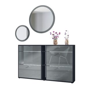 Wohnli Möbelsuche - GARDEROBE Florence Grau Hochglanz