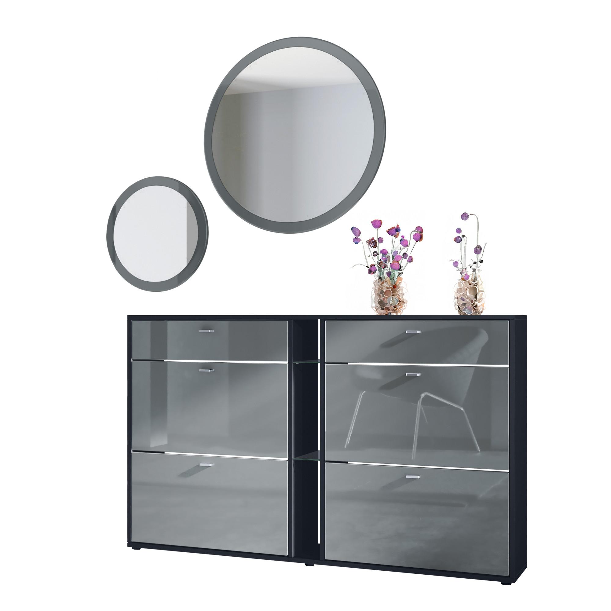 Wohnli Möbelsuche - GARDEROBE Florence Grau Hochglanz