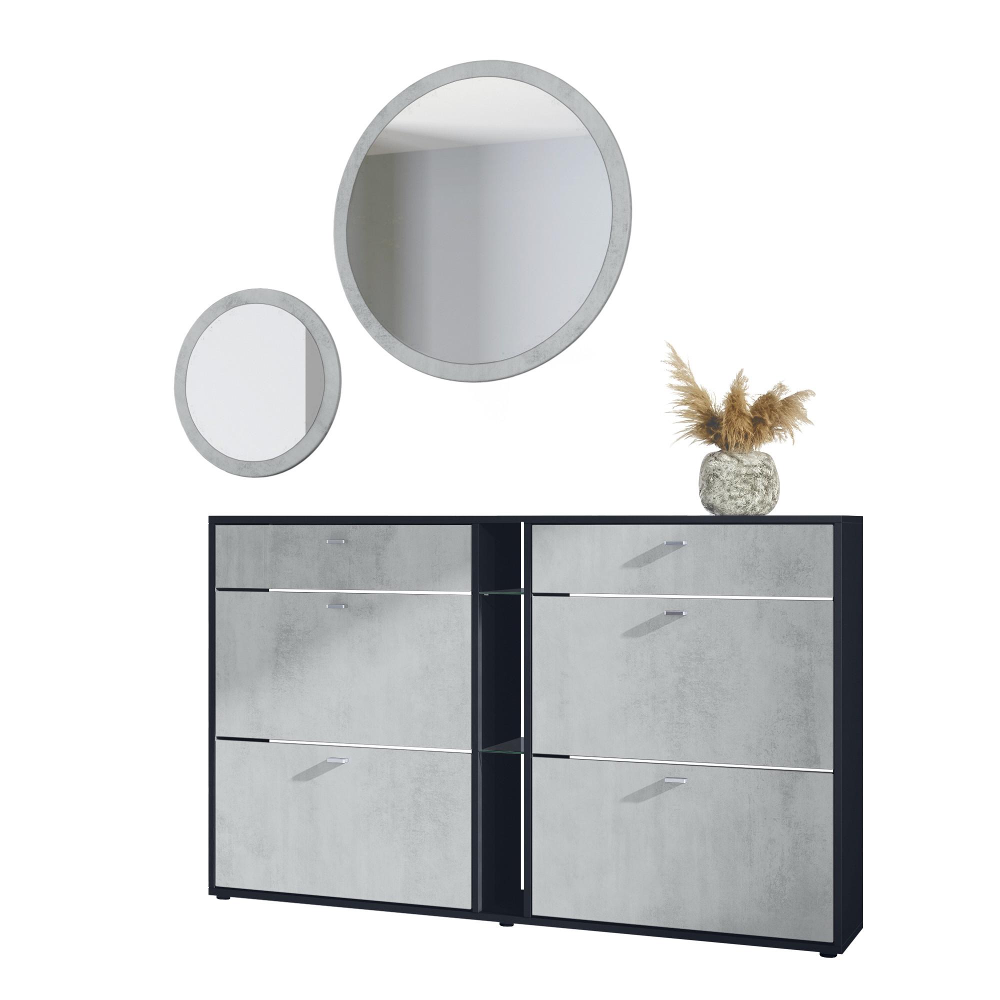 Wohnli Möbelsuche - GARDEROBE Florence Beton Oxid Optik