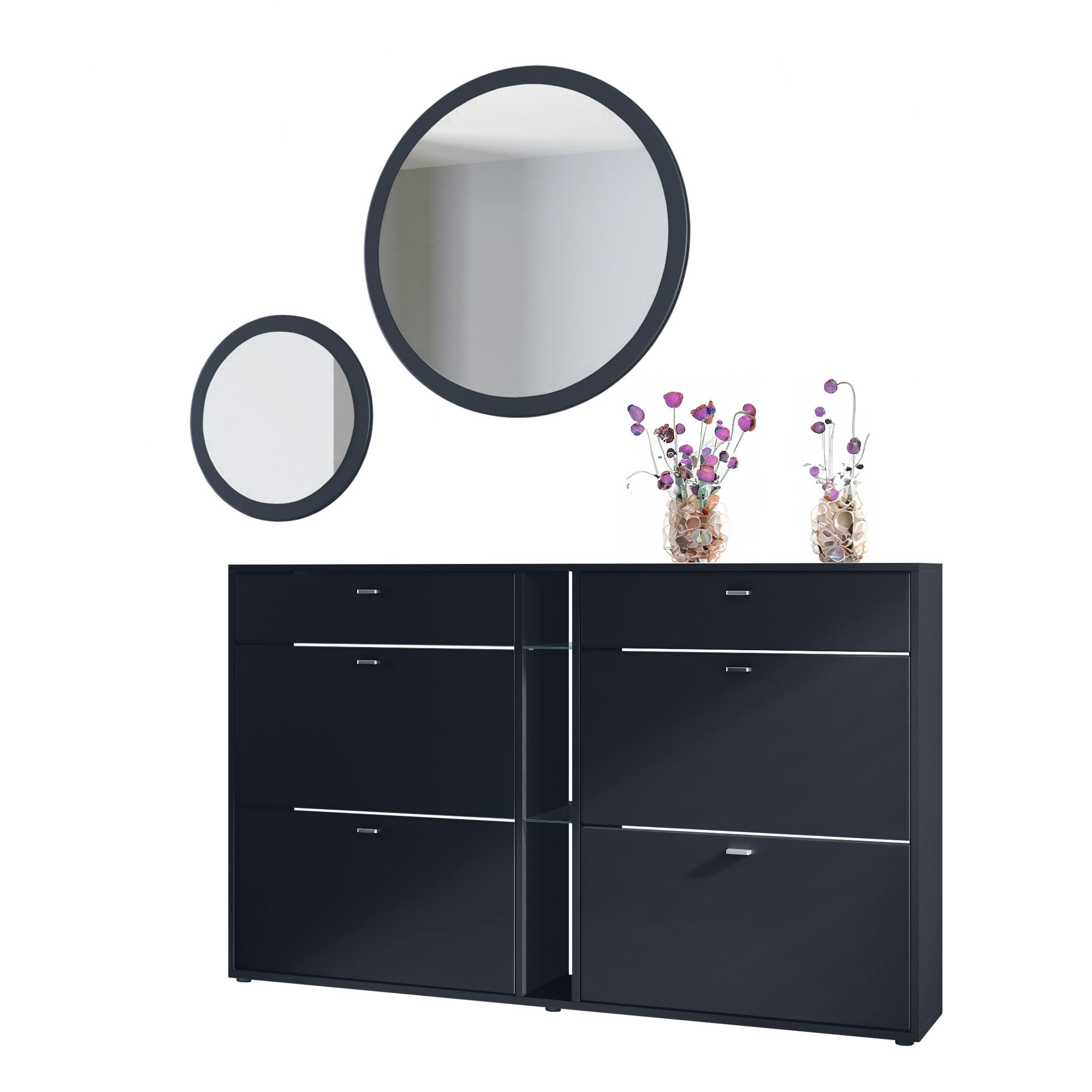 Wohnli Möbelsuche - GARDEROBE Florence Schwarz matt