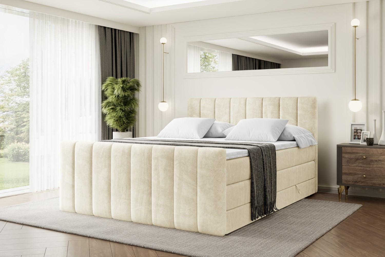 wohnli-moebel-suche-800000641710-1 BOXSPRINGBETT OTTA-Z KING - 200x200 - H3/H4 - Beige Holzwerkstoff ALTDECOR Möbel > Betten > Boxspringbetten Beige