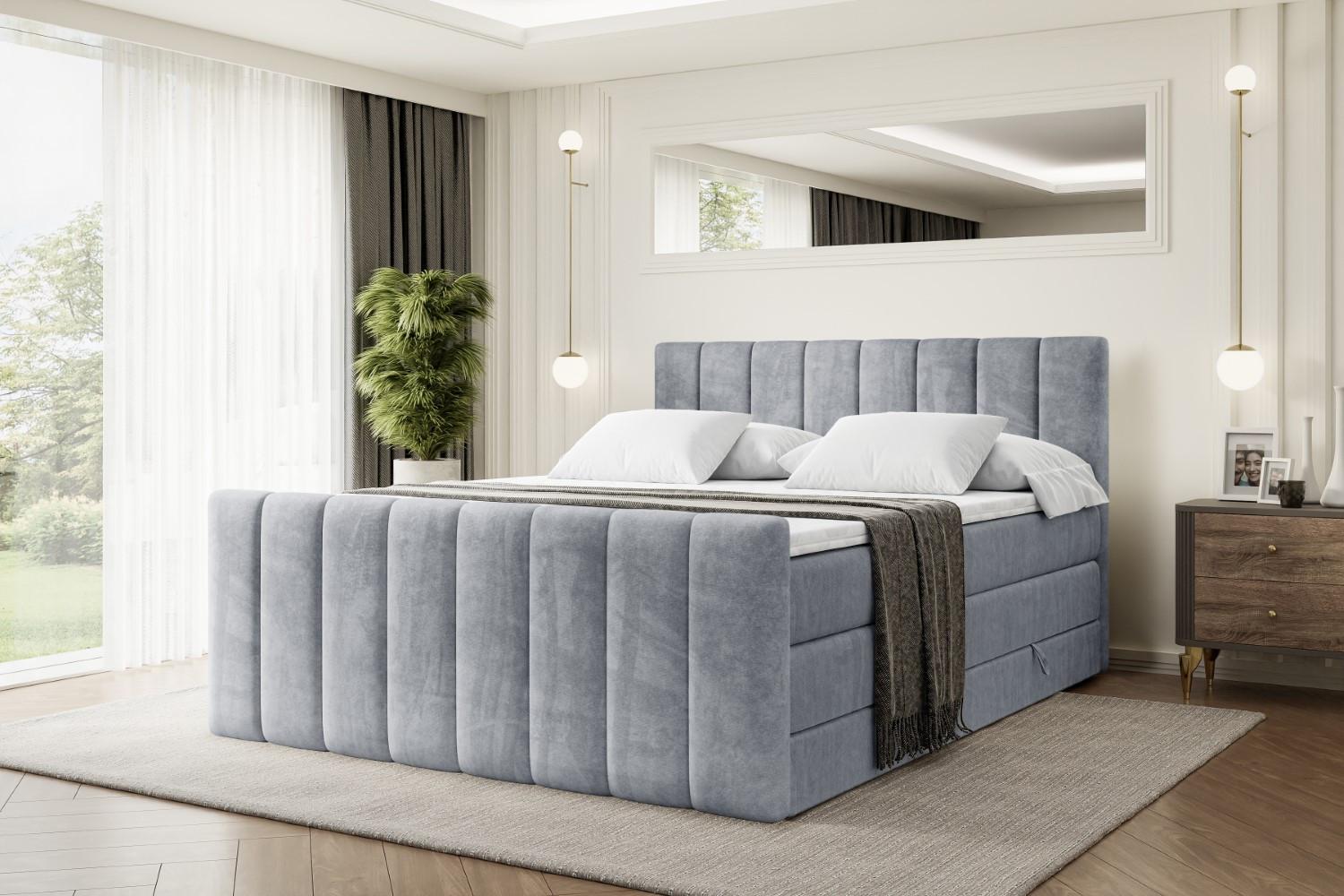 wohnli-moebel-suche-800000641787-1 BOXSPRINGBETT OTTA-Z KING - 160x200 - H3/H4 - Grau Holzwerkstoff ALTDECOR Möbel > Betten > Boxspringbetten Grau