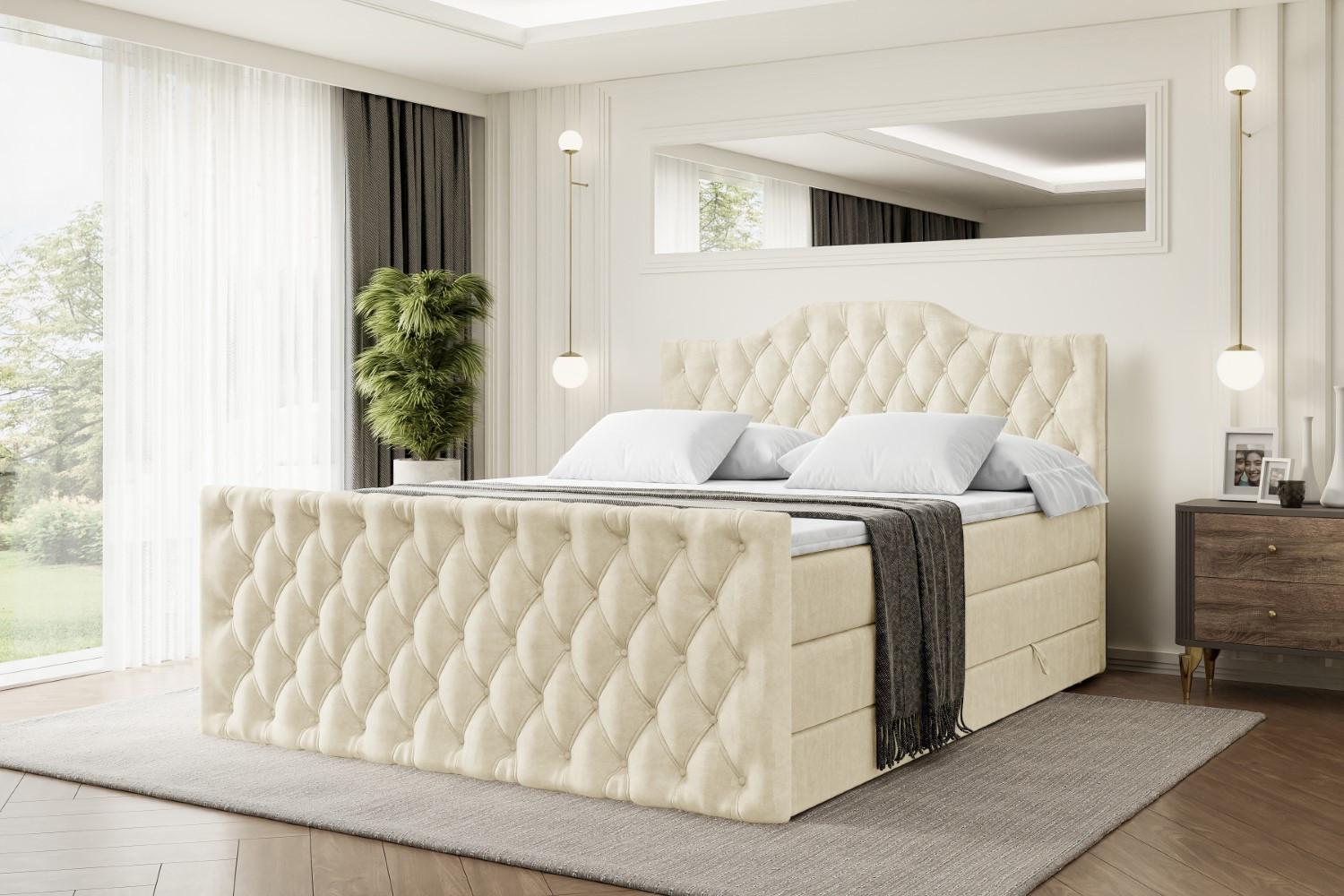 wohnli-moebel-suche-800000641788-1 BOXSPRINGBETT VILA-1-Z KING - 140x200 - H3/H4 - Beige Holzwerkstoff ALTDECOR Möbel > Betten > Boxspringbetten Beige