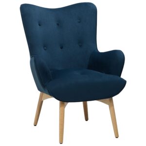 wohnli-moebel-suche-800000643281-1 SESSEL Samtstoff blau mit Hocker Vejle Textil Beliani Möbel > Sessel > Polstersessel Braun