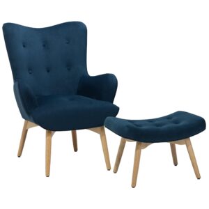 wohnli-moebel-suche-800000643281 Wohnli Möbelsuche - SESSEL Samtstoff blau mit Hocker Vejle
