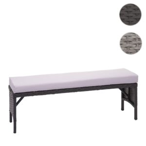 POLY-RATTAN SITZBANK Schwarz Kunststoff MCW Garten & Outdoor > Gartenmöbel > Gartenbänke Schwarz