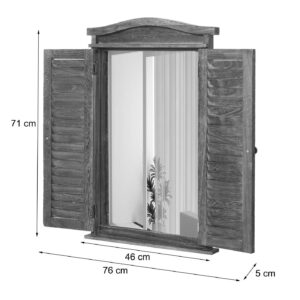 wohnli-moebel-suche-800000644639-1 WANDSPIEGEL MIT FENSTERLÄDEN Grau Holz MCW Spiegel > Wandspiegel Grau